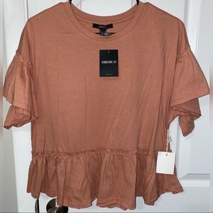 Forever 21 ruffle sleeve flounce top